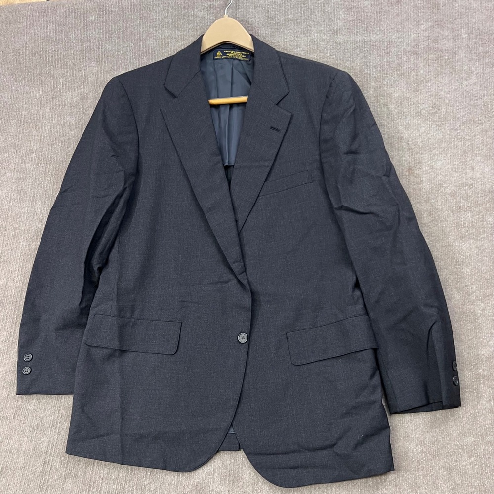 Vintage Brooks Brothers 40R Brooksease Gray Wool Blazer Menswear Classic Coat